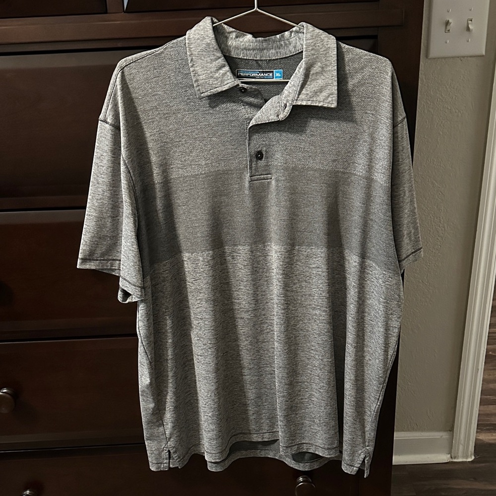 Roundtree & Yorke Heather Gray Polo Shirt